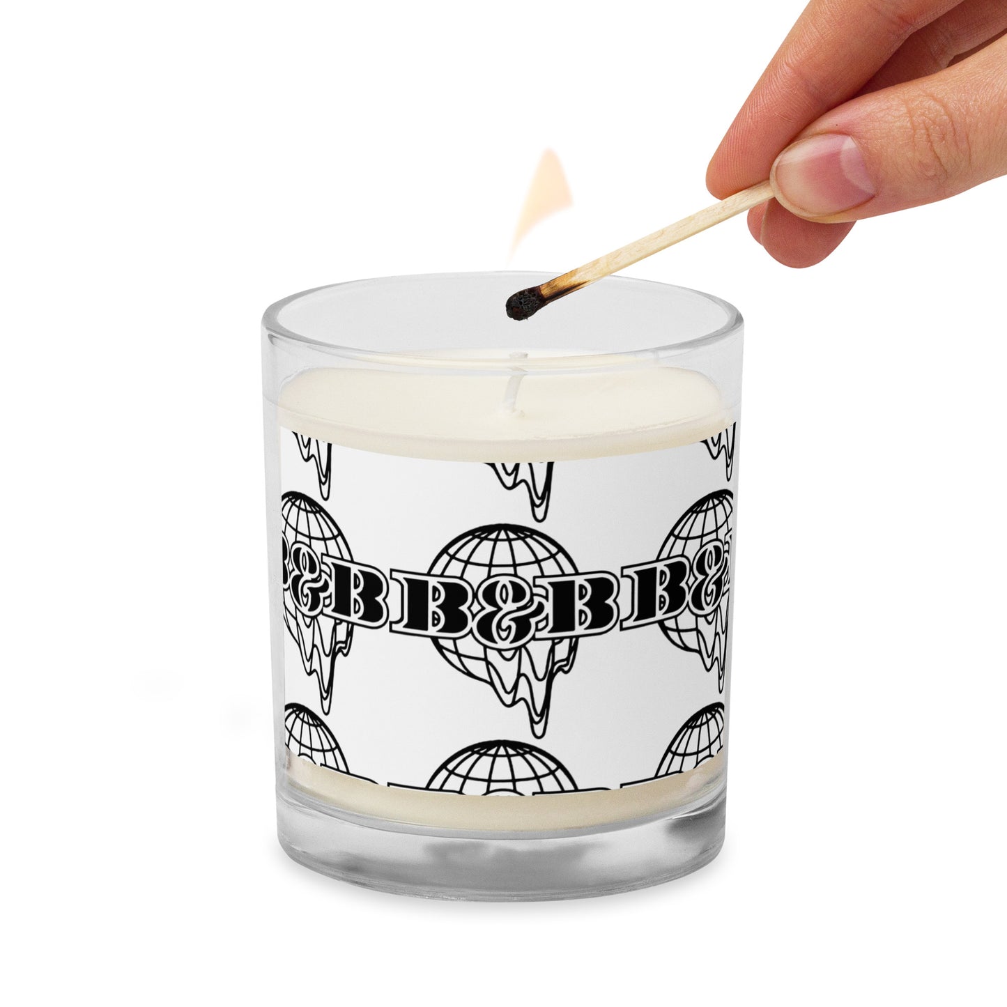 Glass jar soy wax candle