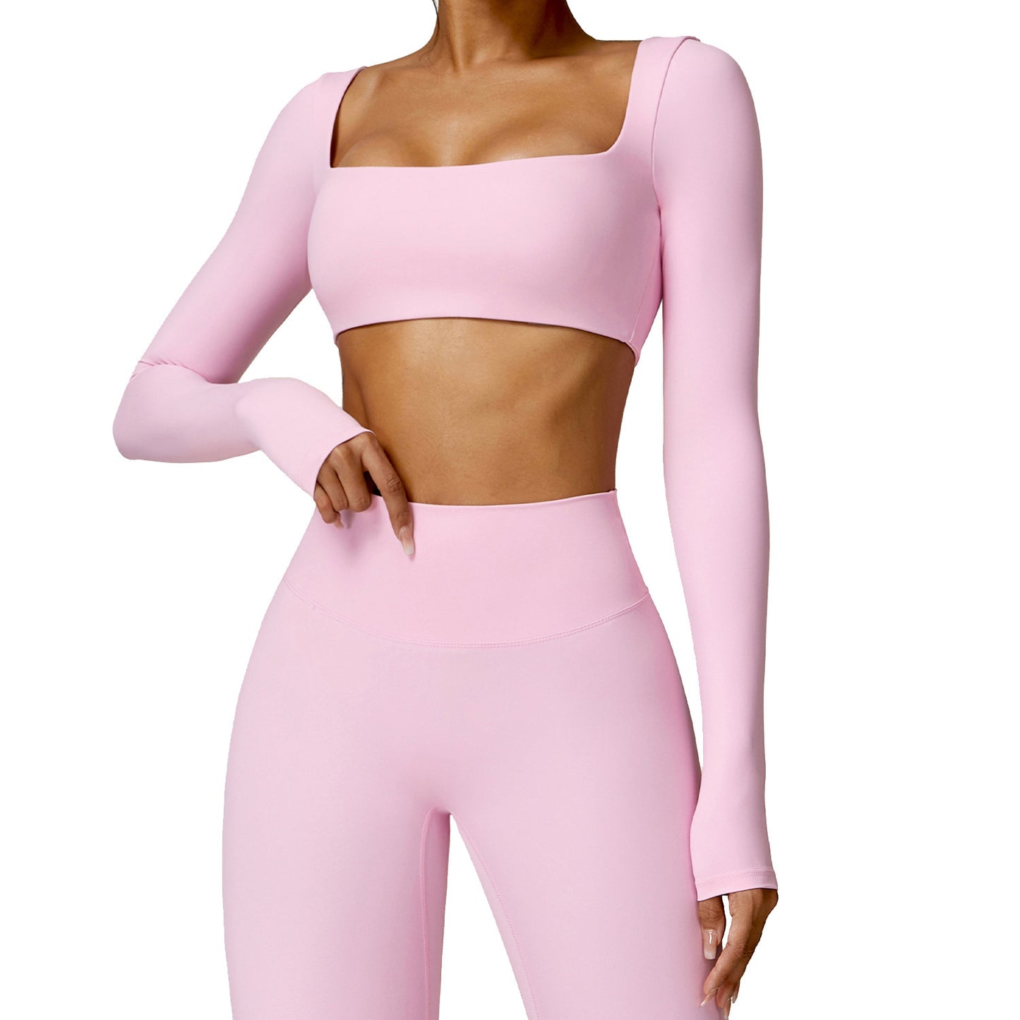 Women's Tight Long Sleeve Yoga Wear Running Workout T-shirt Top