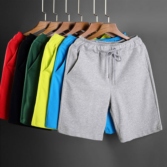 Summer Solid Color Knitted Running Shorts Home Cotton Shorts